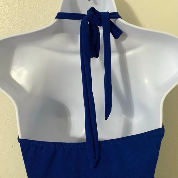 Vintage Y2K Blue McBling Bohemian Hippie Festival Beachy Lace Halter Top Small - Picture 8 of 11